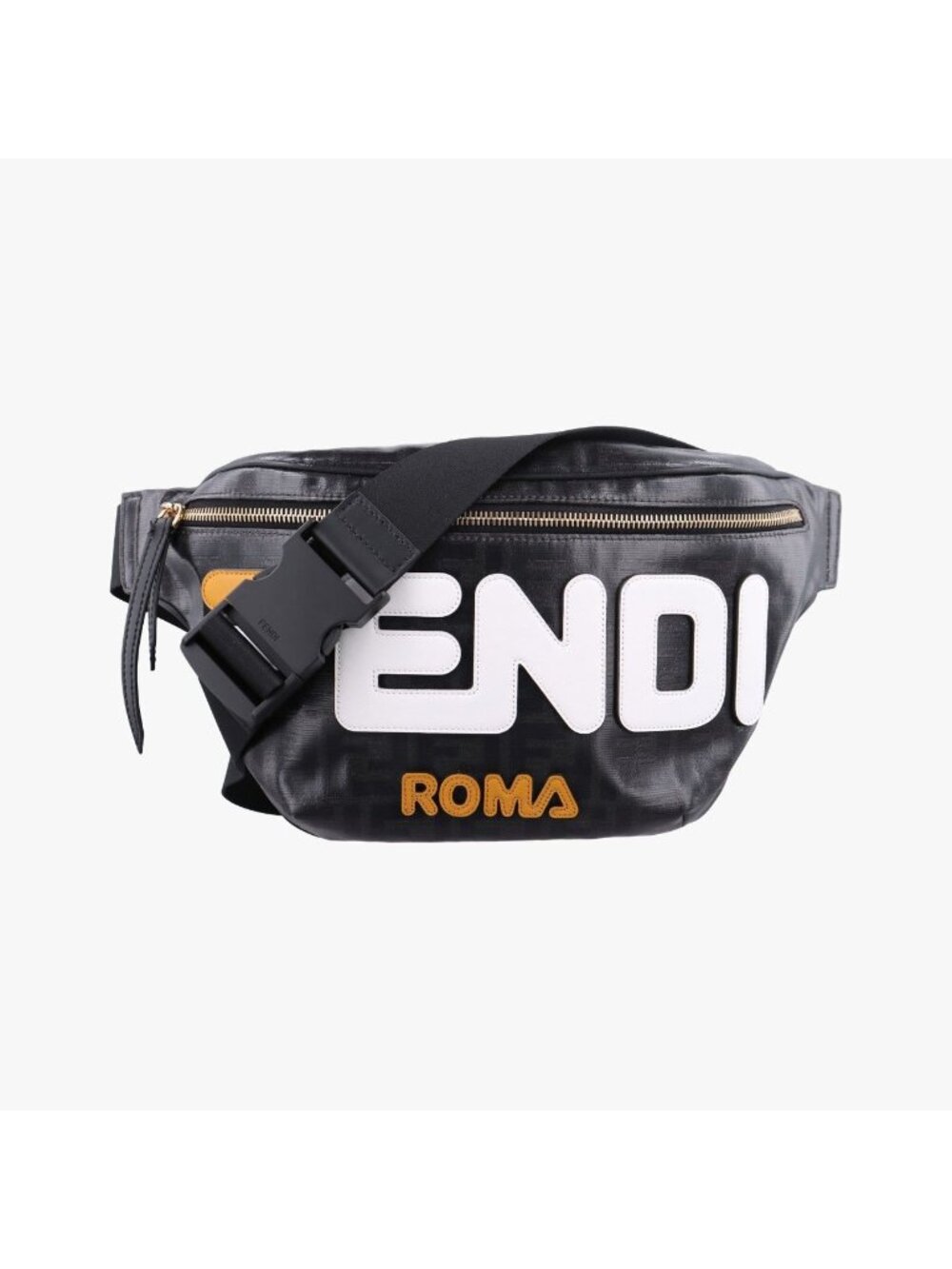 Fendi Zucca Pattern Diagonal Black Handbag
